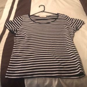 Jones New York black/ white striped top